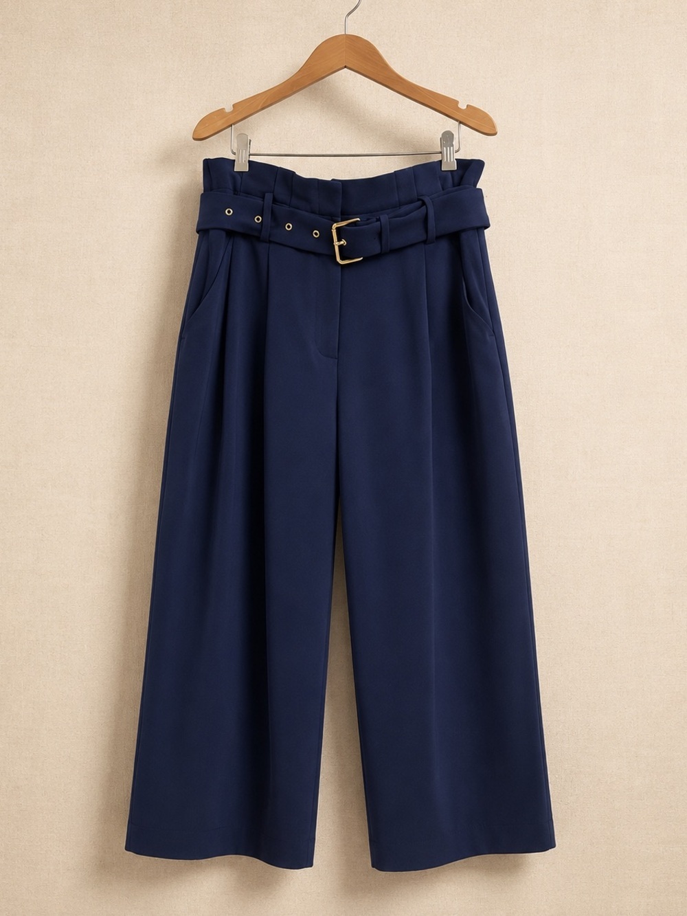 MICHAEL KORS Navy Wide Leg Culotte Dress Pants Cropped Trousers 4